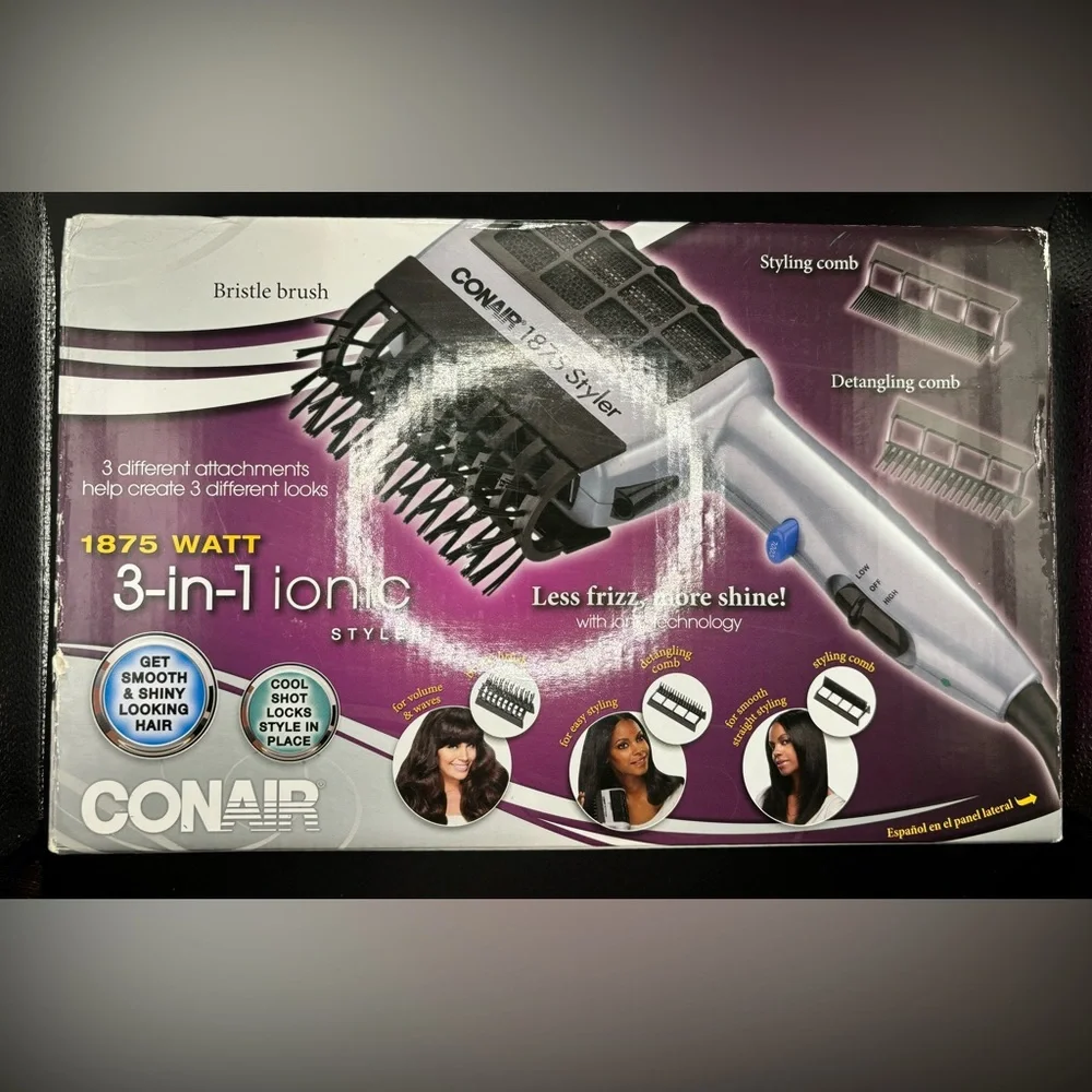 3-In-1 Styling Hair Dryer, 1875W Hair Dryer With 3 Attachments Beauty Gifts‎ New